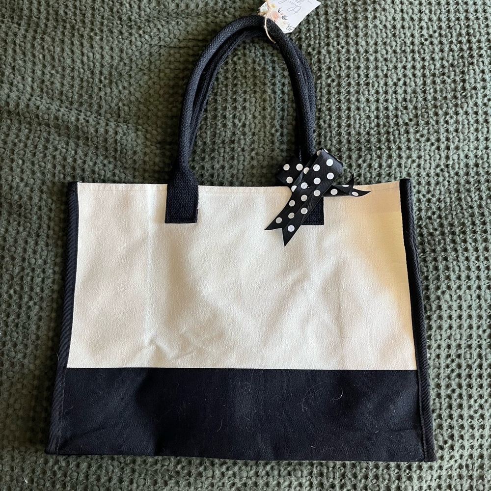Elegant Black and White Tote Bag